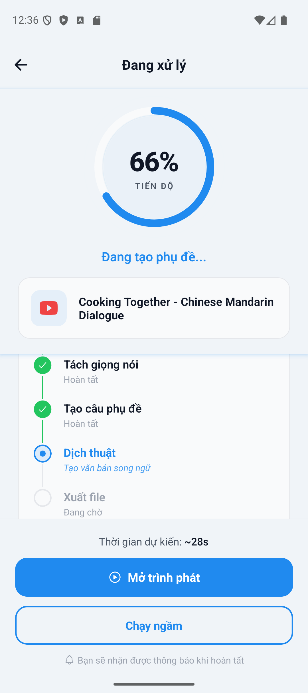 Màn hình processing